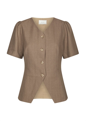 Jules pinstripe bluse Taupe Neo Noir 